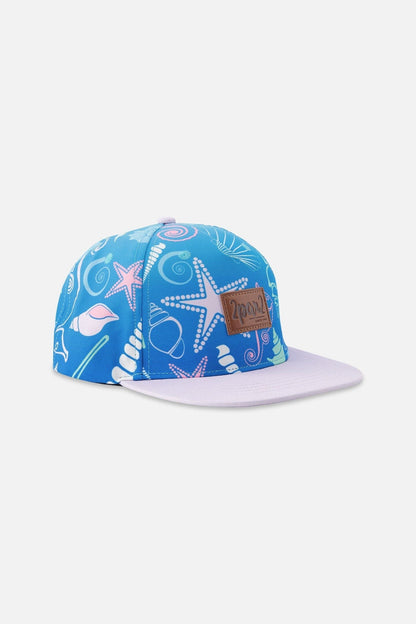 Casquette imprimé coquillage bleu