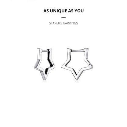 Boucles d'oreilles étoiles en argent sterling 925 - Boucles d'oreoreilles minimalistes en forme d'étoile pour femme - Bijoux de mode SCE1136