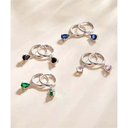 Sublimes boucles d'oreilles Ishwar Goutte d'eau | Argent Sterling 925 | 4 Couleurs | Bijoux Tendance Sce1018