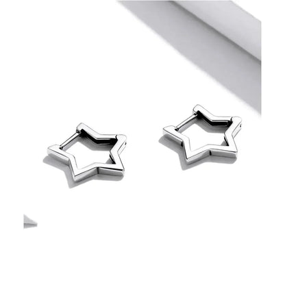 Boucles d'oreilles étoiles en argent sterling 925 - Boucles d'oreoreilles minimalistes en forme d'étoile pour femme - Bijoux de mode SCE1136