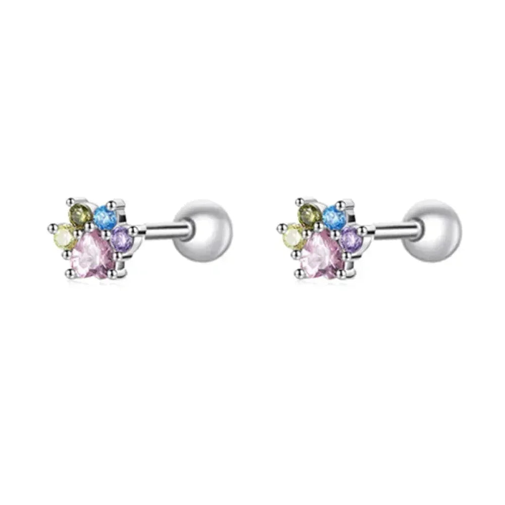 Boucles d'oreilles clous étoiles et papillons en argent sterling 925 - Bijoux délicats et raffinés