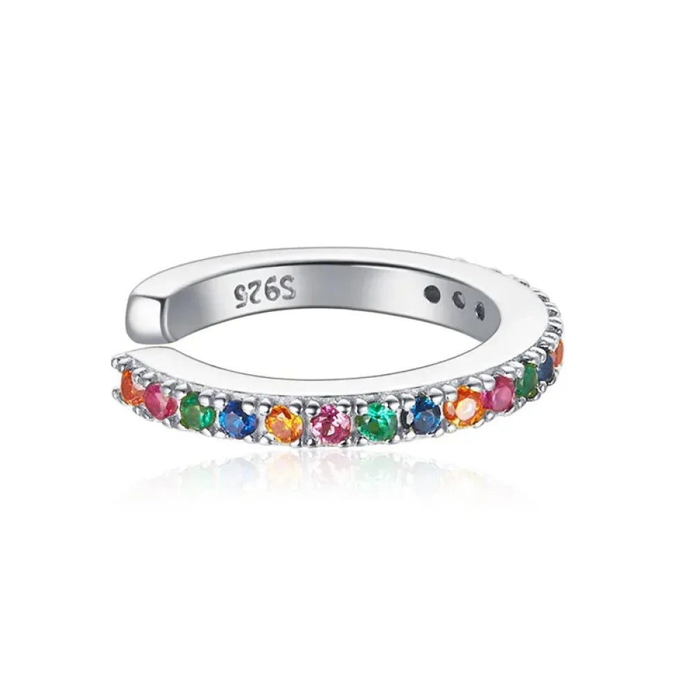 Manchette d'oreille en argent sterling 925 - Boucles d'oreilles clip élégantes couleur or pour femmes