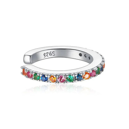 Manchette d'oreille en argent sterling 925 - Boucles d'oreilles clip élégantes couleur or pour femmes