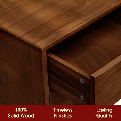 Savana Two Drawers Solid Wood Nightstand