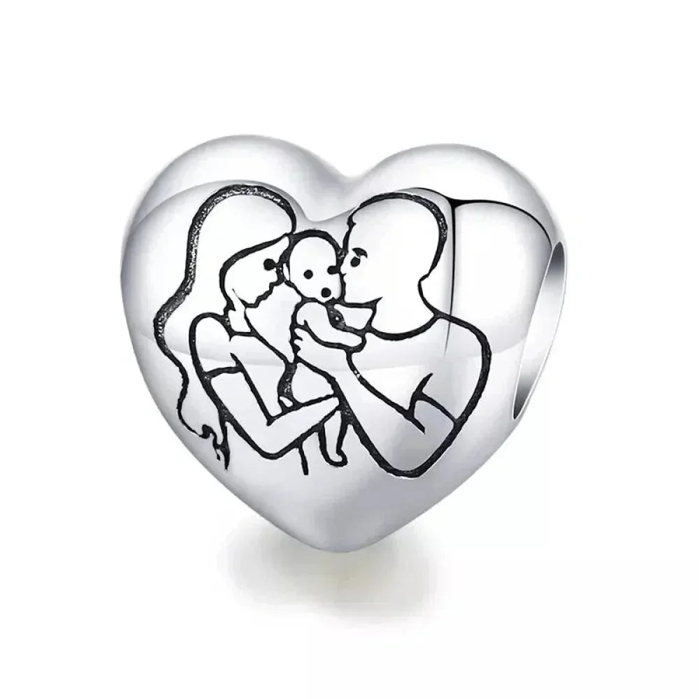 925 Sterling Silver Maternal Love Charm Diy - Touching Baby Feet Pendant For Bracelet