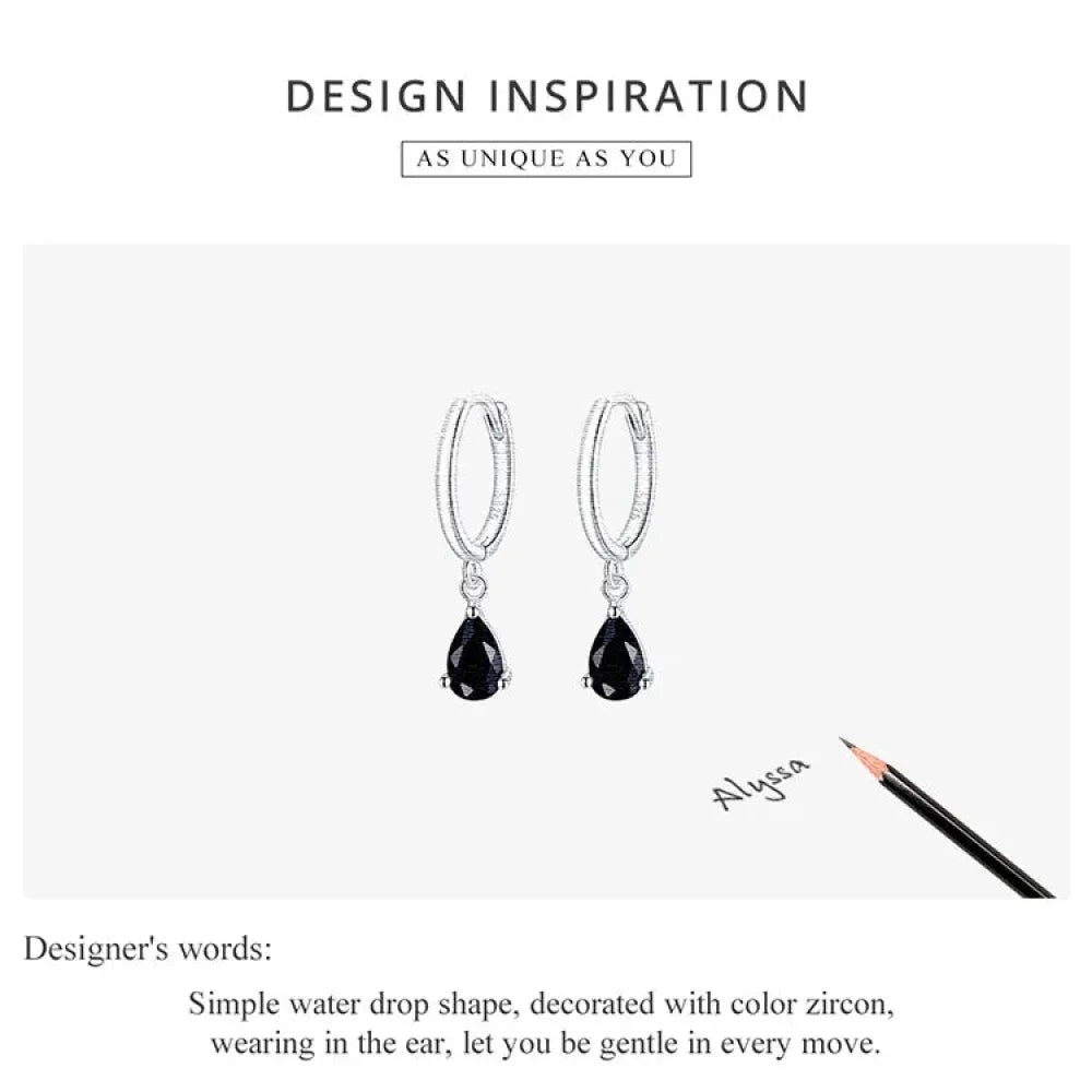 Sublimes boucles d'oreilles Ishwar Goutte d'eau | Argent Sterling 925 | 4 Couleurs | Bijoux Tendance Sce1018