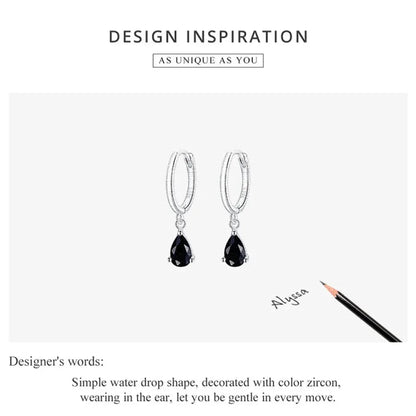 Sublimes boucles d'oreilles Ishwar Goutte d'eau | Argent Sterling 925 | 4 Couleurs | Bijoux Tendance Sce1018