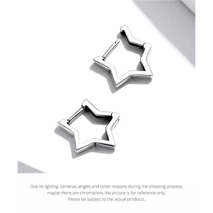 Boucles d'oreilles étoiles en argent sterling 925 - Boucles d'oreoreilles minimalistes en forme d'étoile pour femme - Bijoux de mode SCE1136