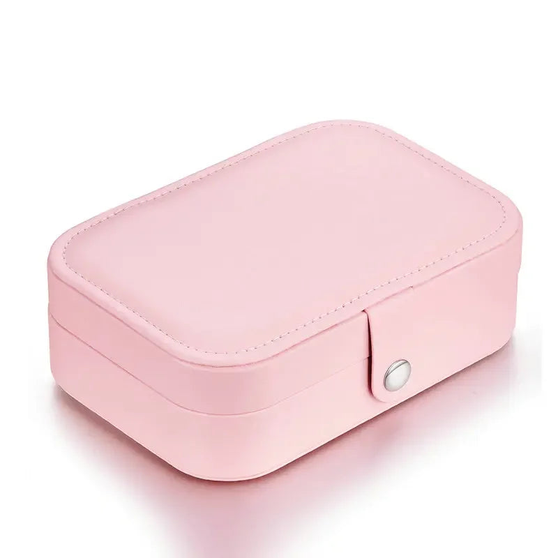Boîte à bijoux « Treasure Keeper » en cuir synthétique rose pour bagues, colliers et plus encore