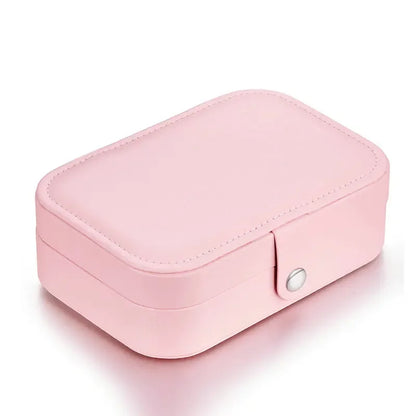 Boîte à bijoux « Treasure Keeper » en cuir synthétique rose pour bagues, colliers et plus encore