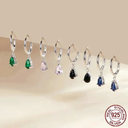 Sublimes boucles d'oreilles Ishwar Goutte d'eau | Argent Sterling 925 | 4 Couleurs | Bijoux Tendance Sce1018