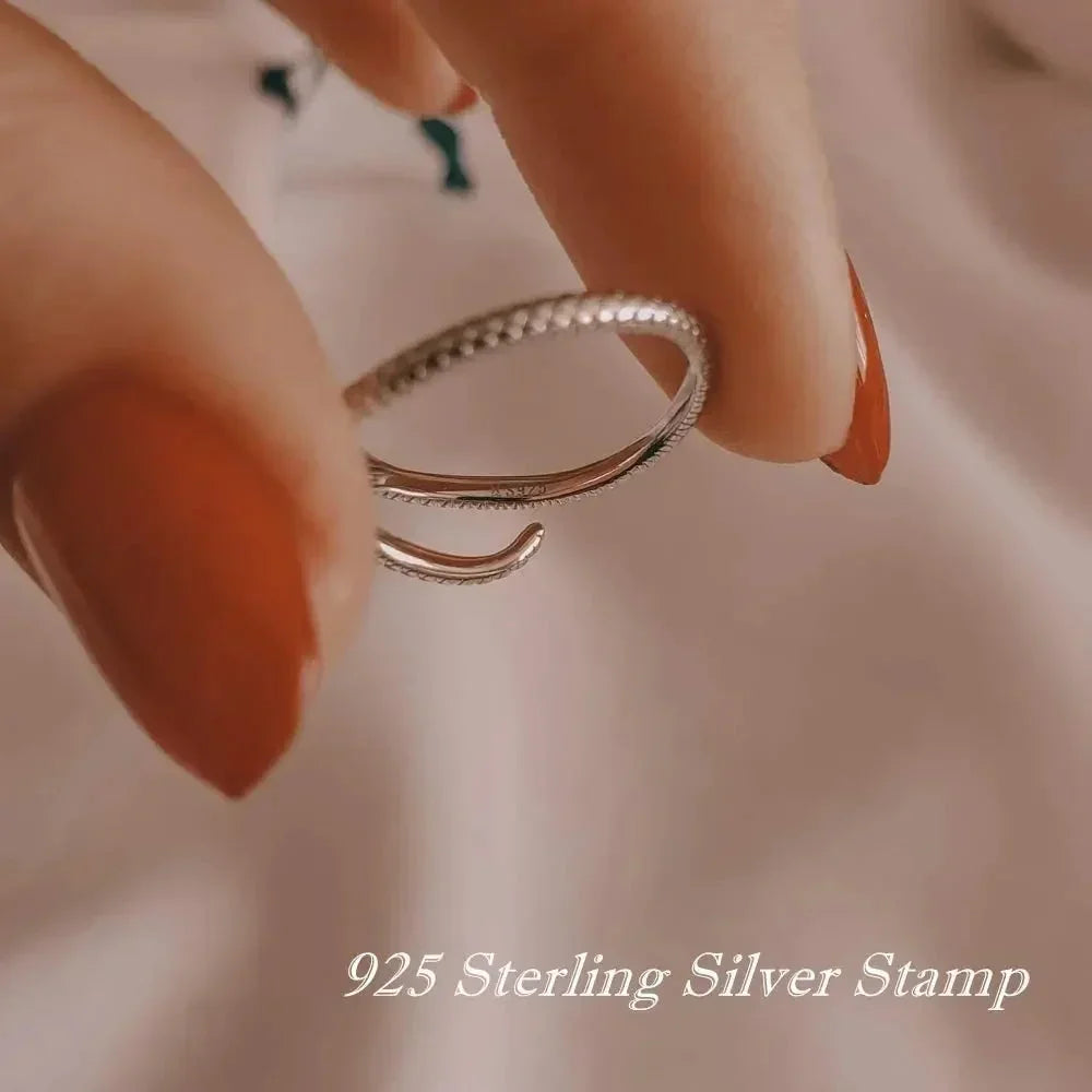 Bague Serpent Réglable en Argent Sterling 925 avec Zircon Vert - Bijou Fantaisie Disponible en 4 Couleurs