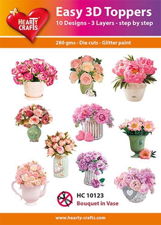 Hearty Crafts Cimiers 3D Faciles Bouquet de Fleurs dans un Vase