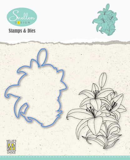 Snellen Design Set de matrices et de tampons Fleurs de lys