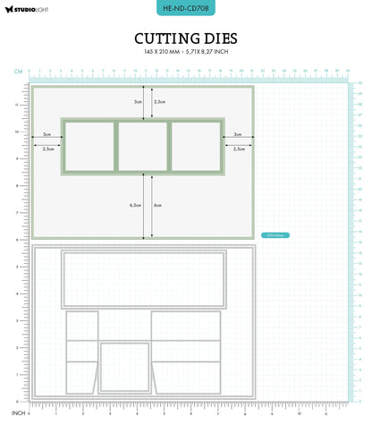 HEN Matrices de découpe A5 Trio Flip Card Natures Dream 145x210x1mm 6 PC nr.708