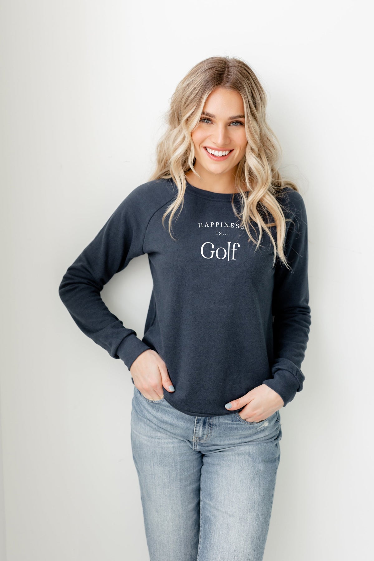 Women's Golf Crew Sweatshirt, True Navy
