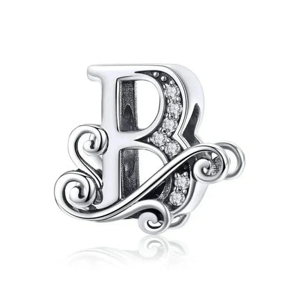 Pendentif Initiales en argent sterling 925 ajouré vintage