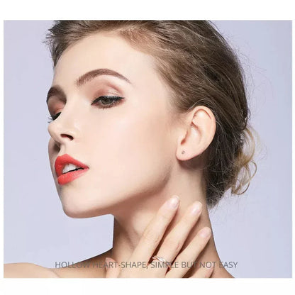 Boucles d'oreilles clous petites cœurs unies en argent sterling 925 | Bijoux fins minimalistes