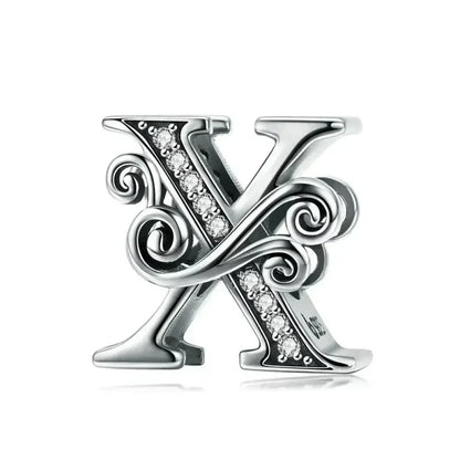 Pendentif Initiales en argent sterling 925 ajouré vintage