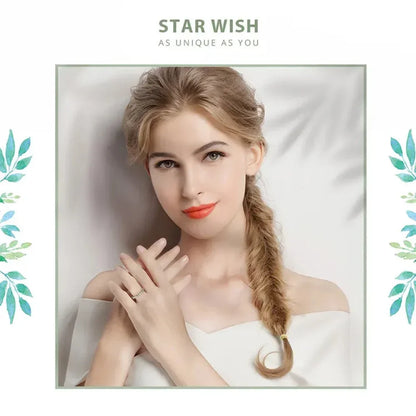 Bague en argent sterling 925 avec étoiles et cœurs