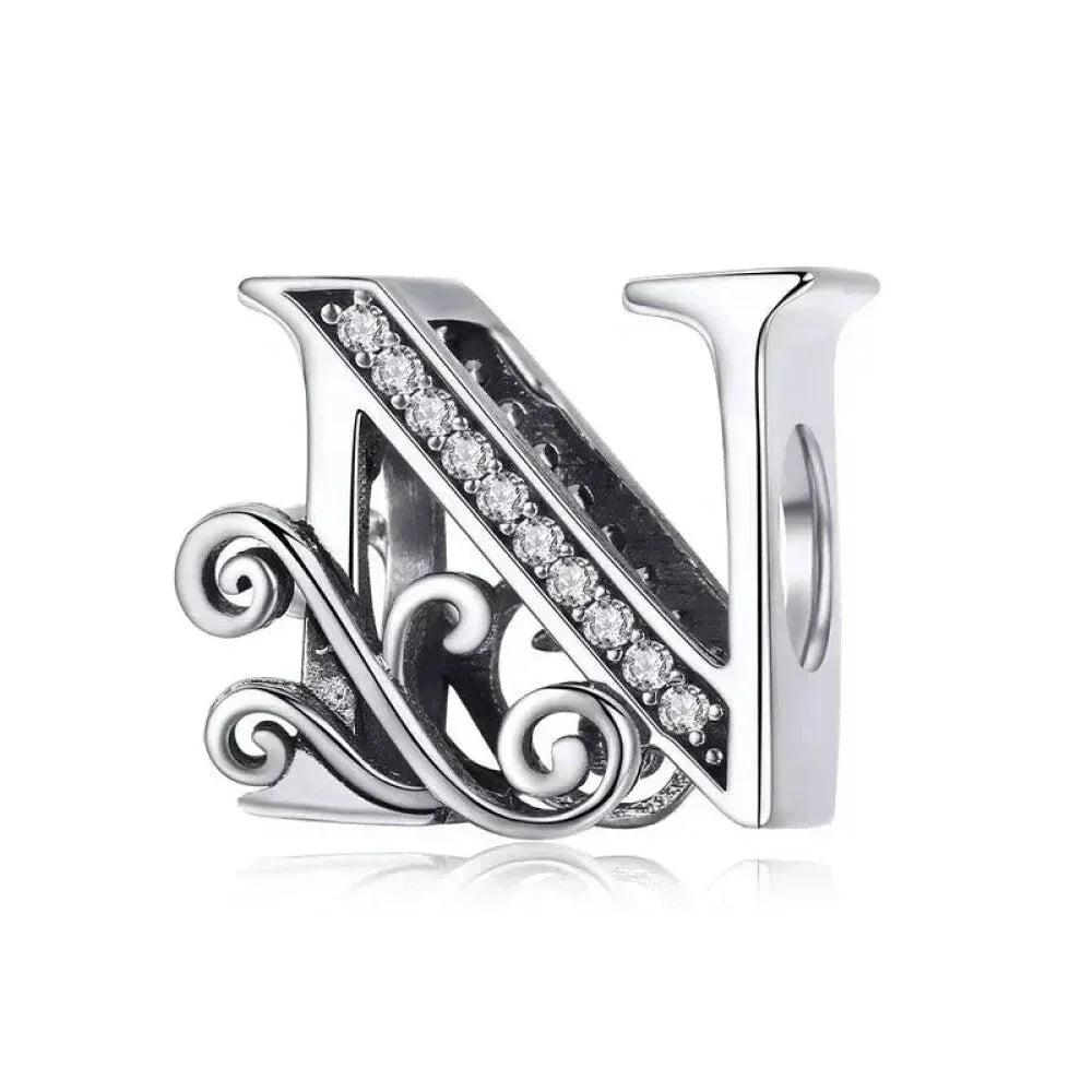 Pendentif Initiales en argent sterling 925 ajouré vintage