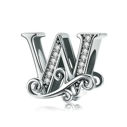 Pendentif Initiales en argent sterling 925 ajouré vintage