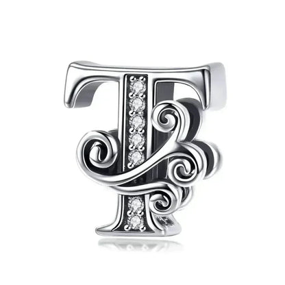 Pendentif Initiales en argent sterling 925 ajouré vintage