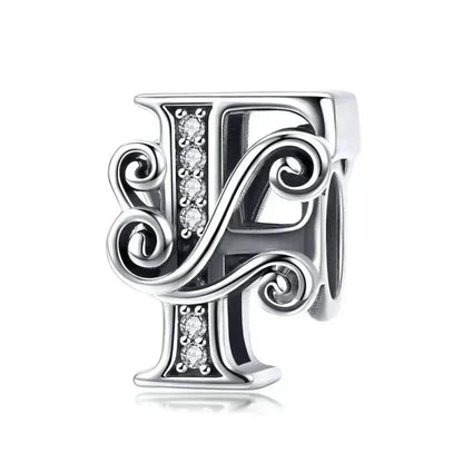 Pendentif Initiales en argent sterling 925 ajouré vintage