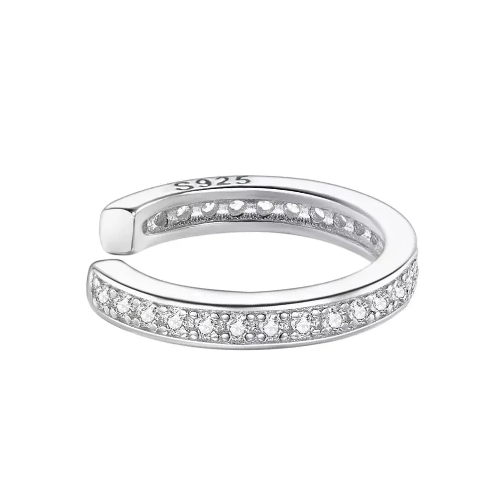 Manchette d'oreille en argent sterling 925 - Boucles d'oreilles clip élégantes couleur or pour femmes