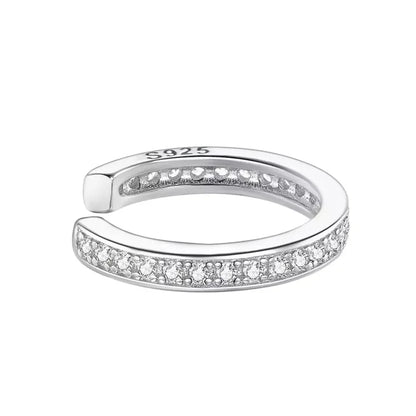 Manchette d'oreille en argent sterling 925 - Boucles d'oreilles clip élégantes couleur or pour femmes