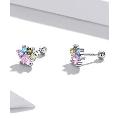 Boucles d'oreilles clous étoiles et papillons en argent sterling 925 - Bijoux délicats et raffinés