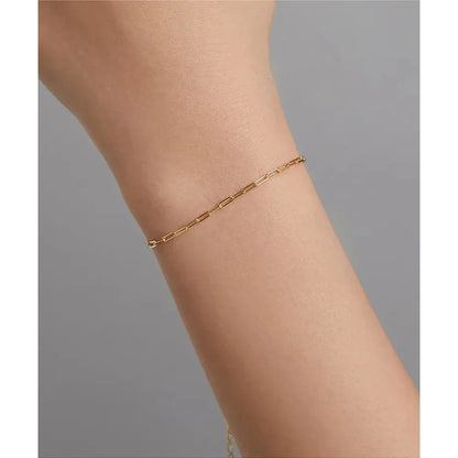 Bracelet chaîne câble en argent sterling 925 plaqué or