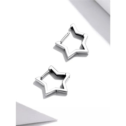 Boucles d'oreilles étoiles en argent sterling 925 - Boucles d'oreoreilles minimalistes en forme d'étoile pour femme - Bijoux de mode SCE1136