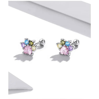 Boucles d'oreilles clous étoiles et papillons en argent sterling 925 - Bijoux délicats et raffinés