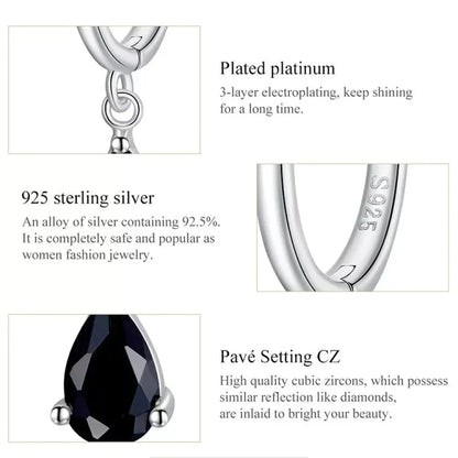 Sublimes boucles d'oreilles Ishwar Goutte d'eau | Argent Sterling 925 | 4 Couleurs | Bijoux Tendance Sce1018