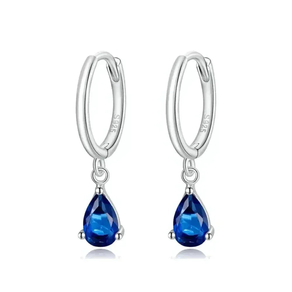 Sublimes boucles d'oreilles Ishwar Goutte d'eau | Argent Sterling 925 | 4 Couleurs | Bijoux Tendance Sce1018