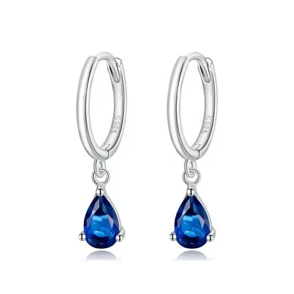 Sublimes boucles d'oreilles Ishwar Goutte d'eau | Argent Sterling 925 | 4 Couleurs | Bijoux Tendance Sce1018