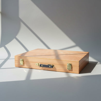 Artist Sketch Box - Wet Canvas Carrier For 16" x 20" Boards + Wooden Palette, 3.5" x 17" x 22"