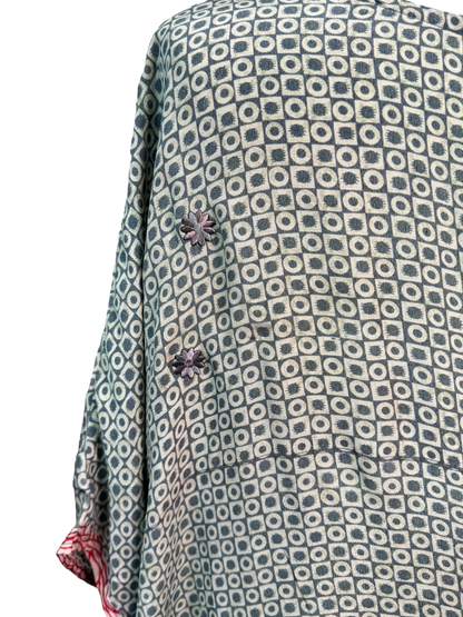 PRC7467 Avatar Pure Silk Short Kaftan Tunic with Slits