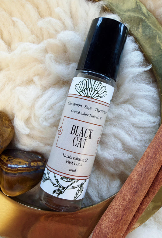 Black Cat Crystal Infused Ritual Oil