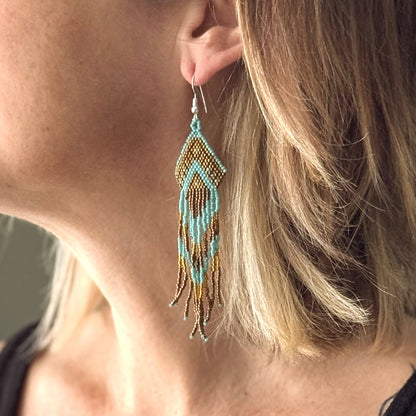 Beaded Aztec Style Earring