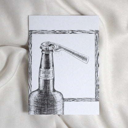 Beer Bottle and Cap Card