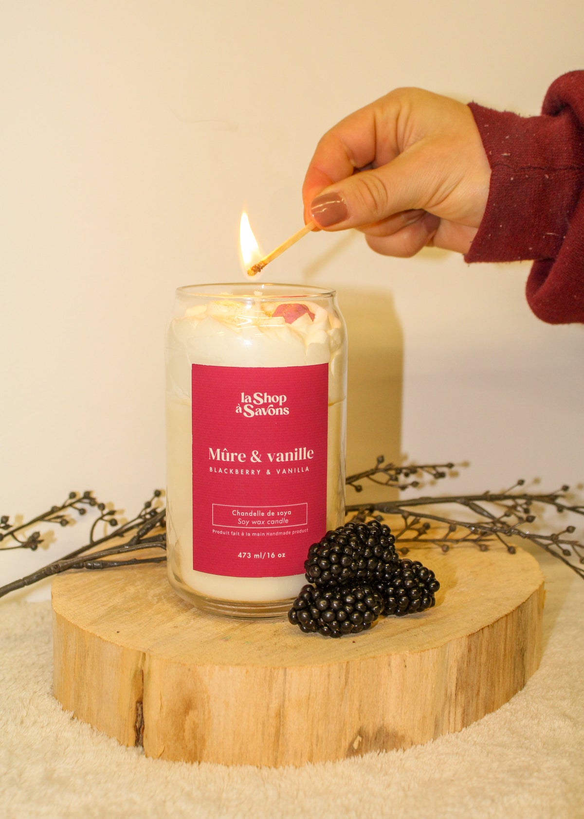 Soy candle 16 oz - Blackberry & Vanilla