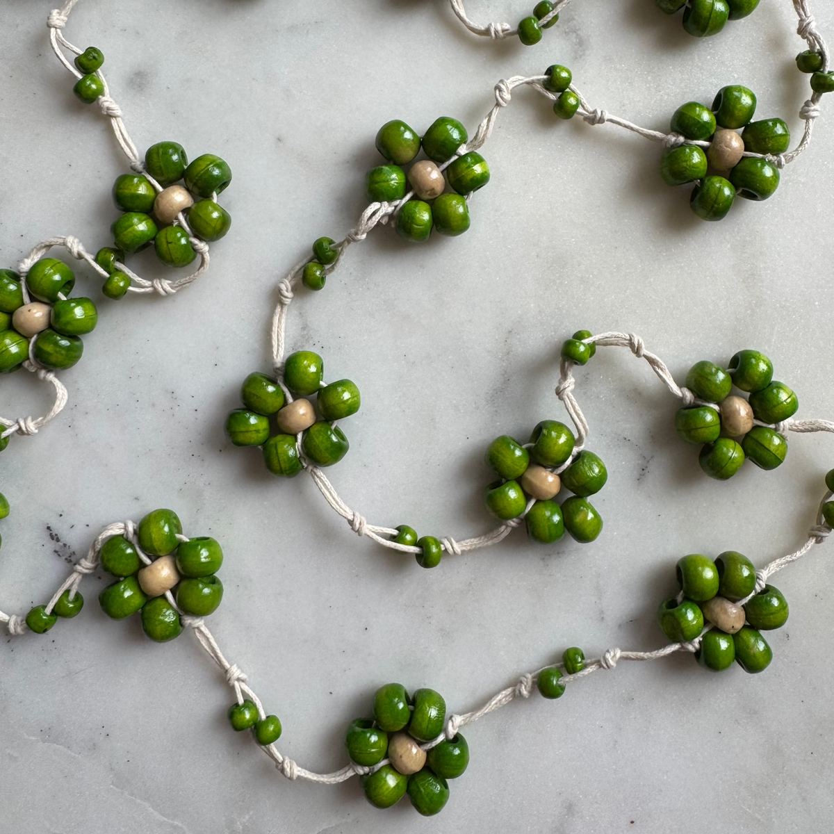 Wooden Ball Flower Necklace