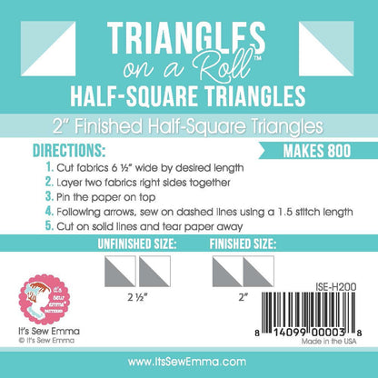 Triangles sur rouleau 2" fini demi-carré rouleau de 15,24 m