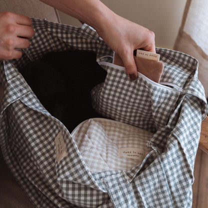 Organic Cotton Tote Bag - Gingham Collection
