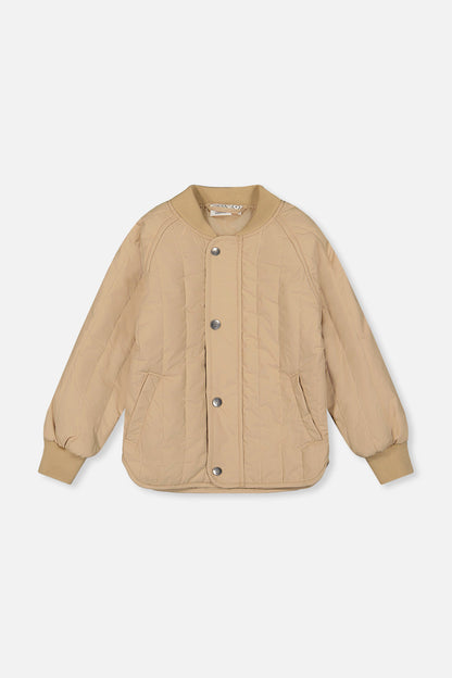 Quilted Raglan Sleeve Jacket Beige