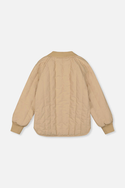 Quilted Raglan Sleeve Jacket Beige