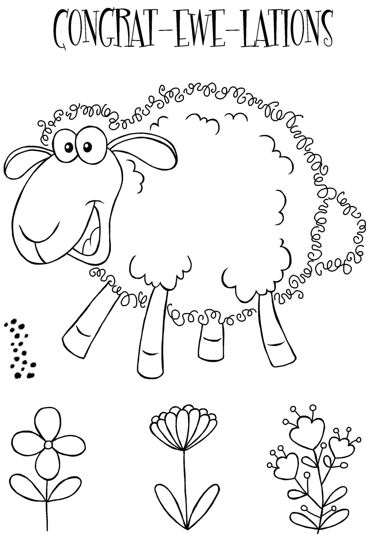 Tampon Woodware Clear Singles Fuzzie Friends Sadie le Mouton 4 po x 6 po