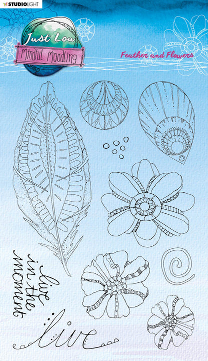 JL Tampon transparent Plume et fleurs Mindful Moodling 148x210x3mm 1 pc n°188